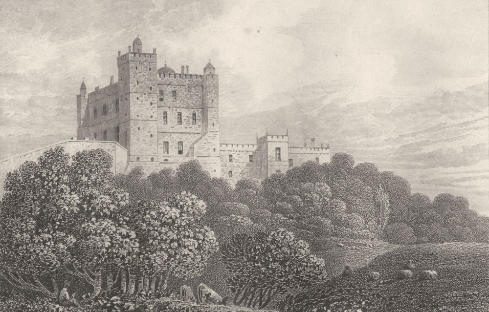 DERBYSHIRE. Bolsover Castle. DUGDALE 1845 old antique vintage print picture